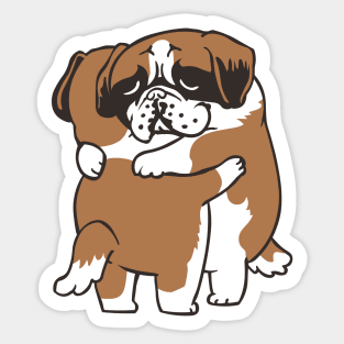 St. Bernard hugs Sticker